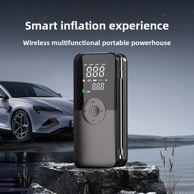 

Беспроводной автомобильный воздушный компрессор, электрический насос для накачки шин мотоциклов, велосипедов и автомобилей с цифровым дисплеем