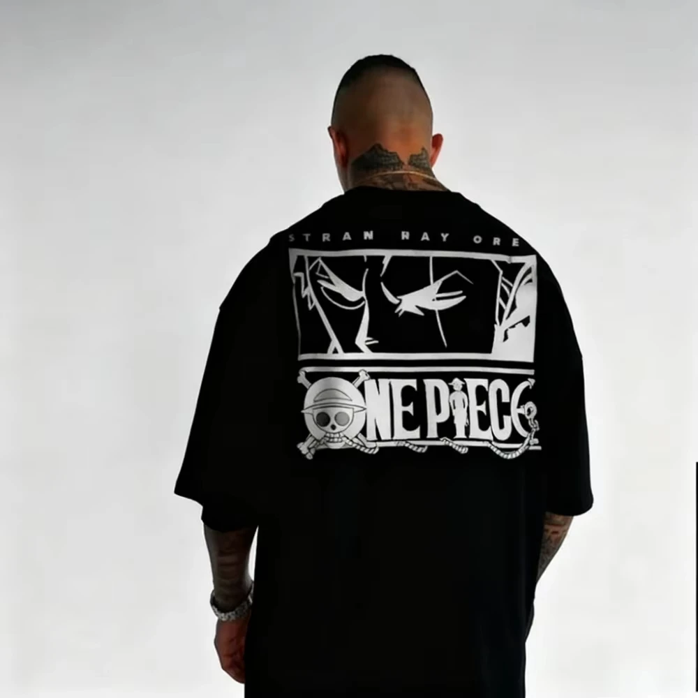 

MINISO большая соломенная шляпа с аниме футболка мужская летняя хлопковая свободная уличная одежда повседневная футболка с короткими рукавами и графикой Y2k одежда