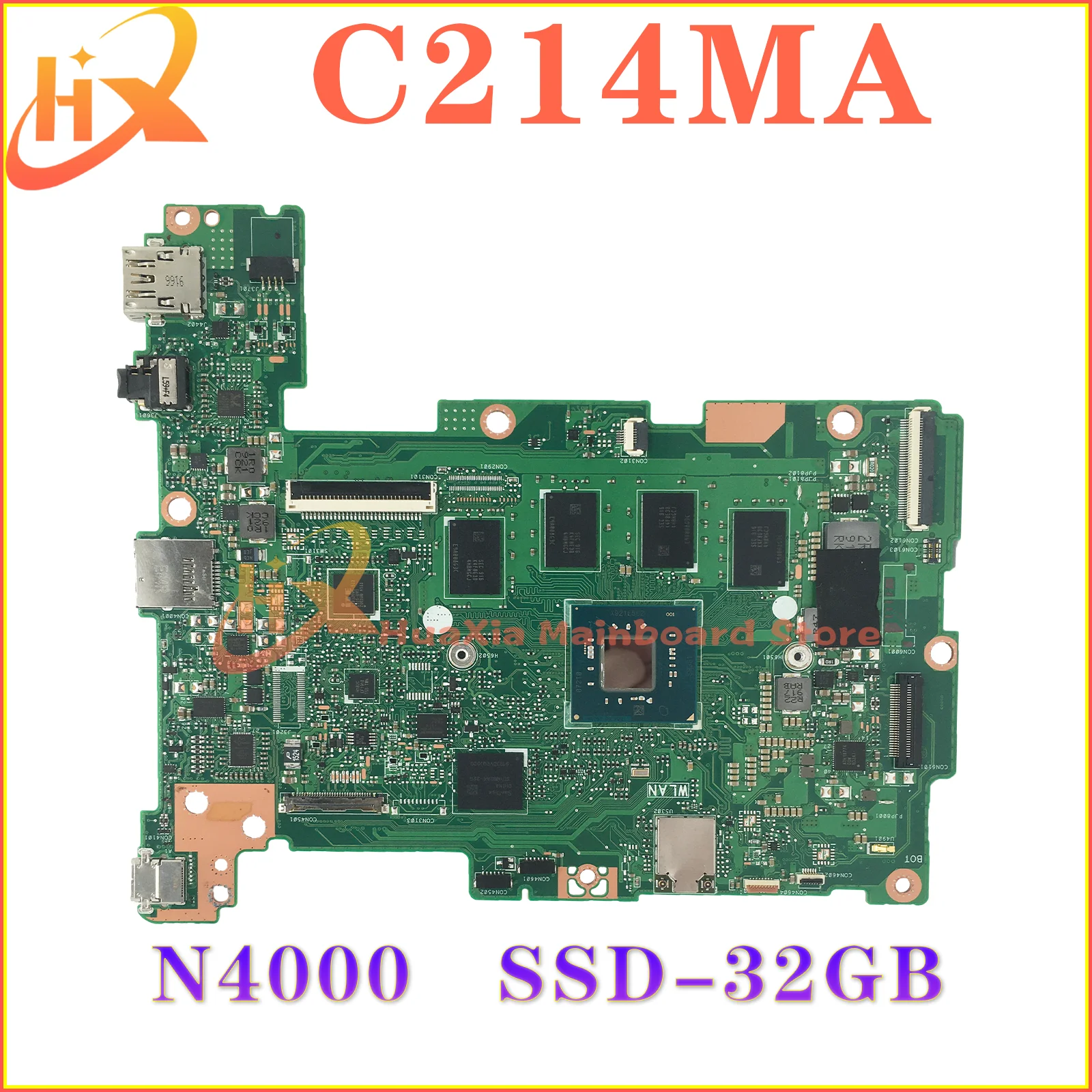 

Dinzi C214M Mainboard For ASUS Chromebook Flip C214 C214MA R214MA Laptop Motherboard N4000 4GB-RAM SSD-32G MAIN BOARD