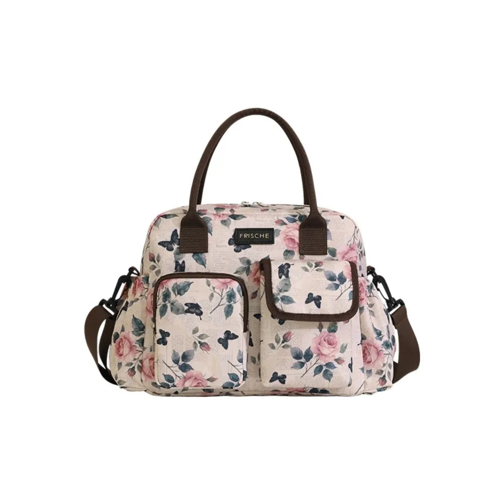Durable Portable Insulated Lunch Bag Dual Front Pockets Large Capacity Thermal Tote Bag with Shoulder Strap Lunch Cooler Bag