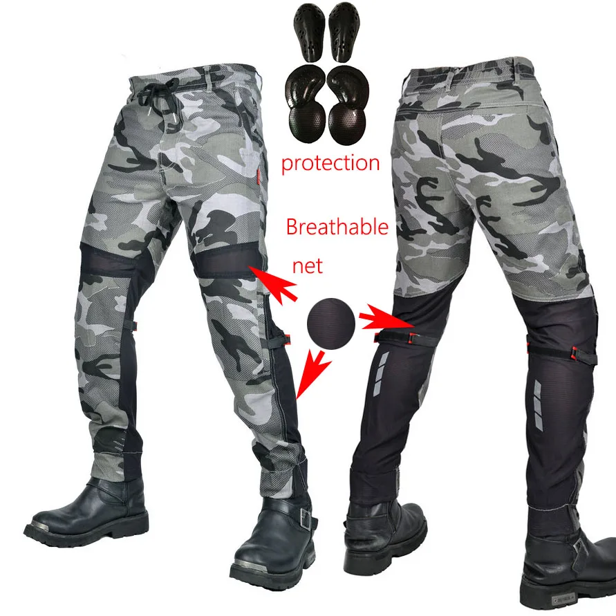 

Мотоциклетные брюки, камуфляжные джинсы для мотокросса, эластичные гоночные брюки для мужчин, уличное снаряжение для верховой езды, защитные механизмы