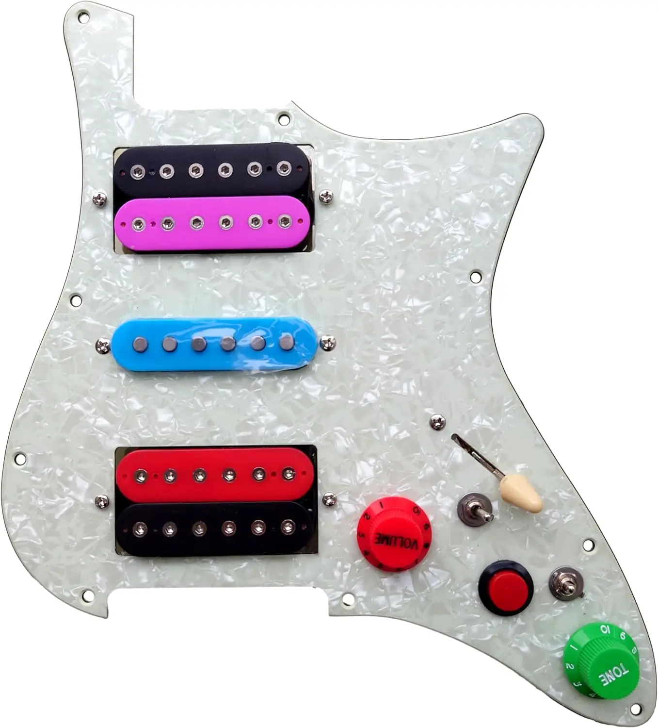 

HSH Prewired Guitar ST Pickguard Set Alnico 5 Humbucker Pickups with Silent Switch Coil Splitting Harnesses Guitar Parts