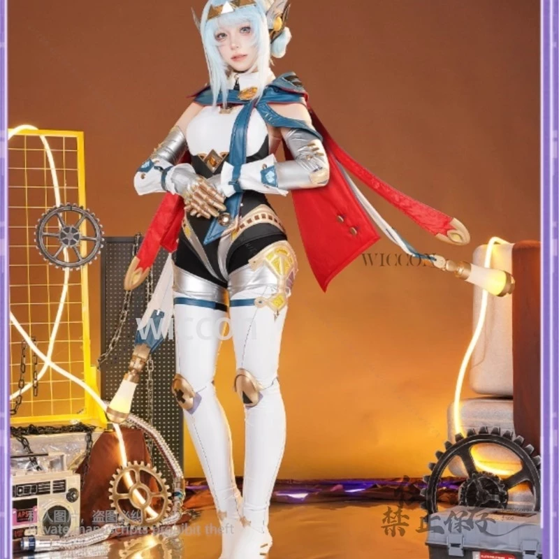 Ineffa 코스프레 의상 Genshin Impact Game 풀 세트 기계 소녀 소품 의상 XL 가발 여성 할로윈 롤 플레잉 NEW