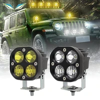 Luz de trabajo LED cuadrada de 3 pulgadas y 40W con haz de inundación, luces de conducción para motocicleta, para uso todoterreno 4x4, tractores, camiones, coches, faros antiniebla