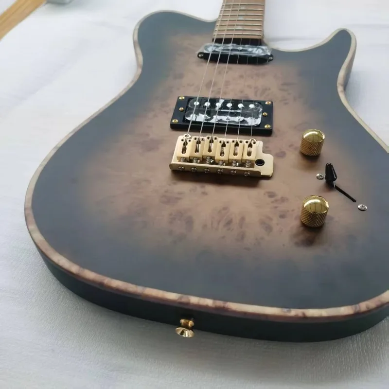

STLF Wholesale Electric Guitar Professional Pickup Mahogany Body Burl Veneer Maple Neck Electric Guitar