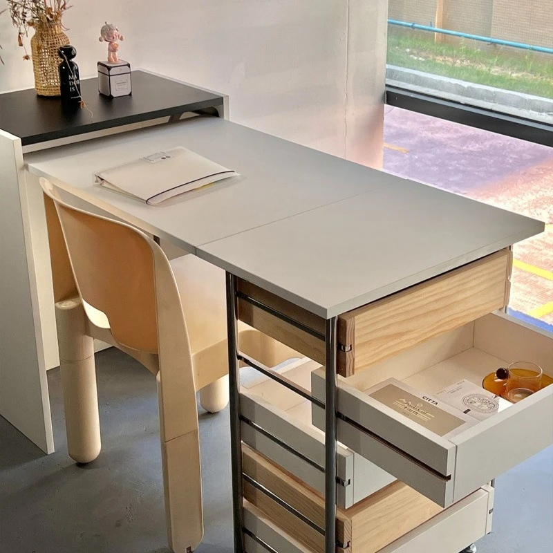 Tavolo pieghevole medievale in legno massello comodino rettangolare invisibile multifunzionale carrello mobile ufficio per l'apprendimento