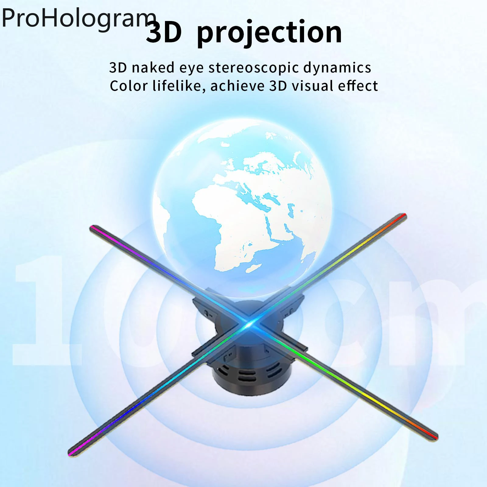 100cm 3D Hologram Projector Fan Wifi Commercial Advertising 3D Holographic Fan WiFi Control Holographic Fan Screen Projector