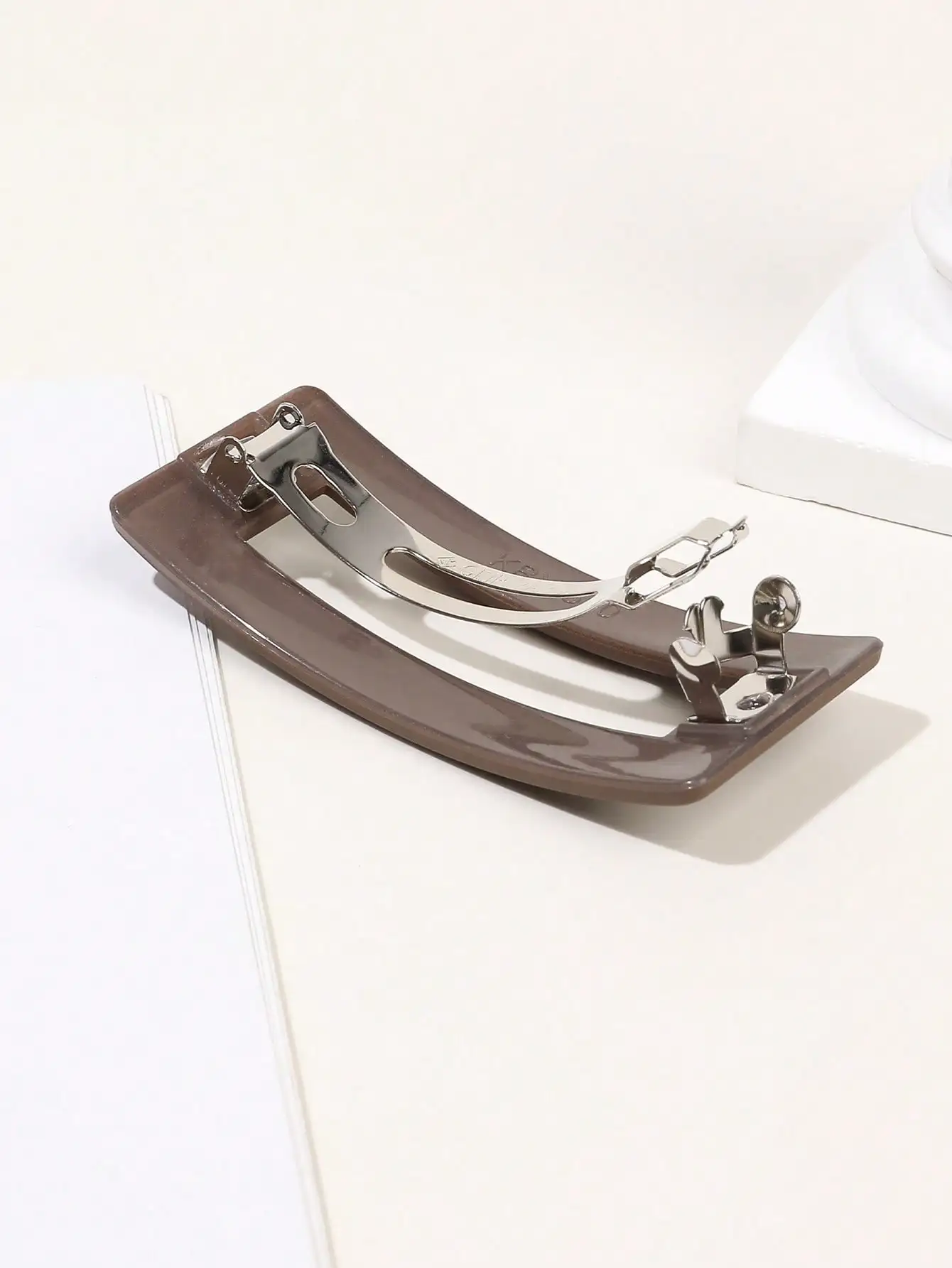 Französische Haarspange für Damen und Mädchen, Karamell, automatischer Verschluss, starker Halt, rutschfest, langlebig, Styling-Haar-Accessoires, Haarnadeln – Detail 3
