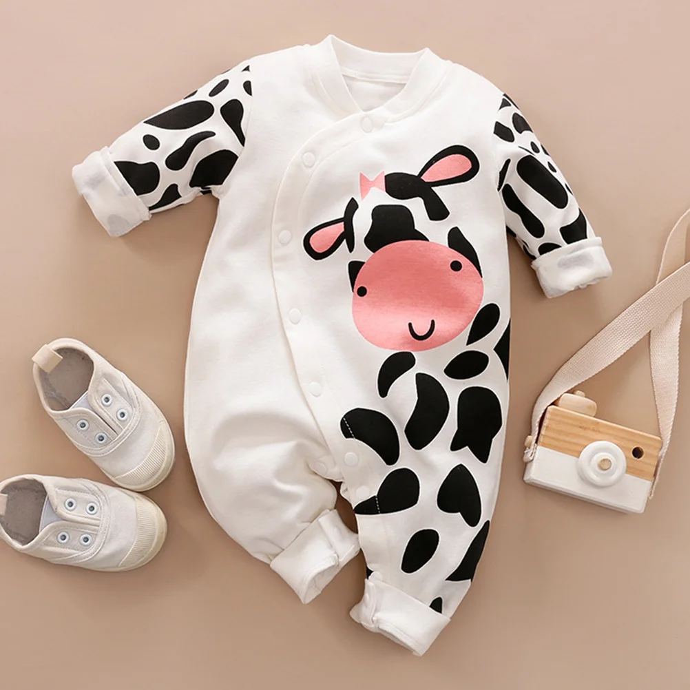 

Baby Jumpsuit Cow Pattern Long Sleeve Spring Autumn Infant Clothes Cotton Romper Toddler Jumpsuit Breathable Comfortable Newborn