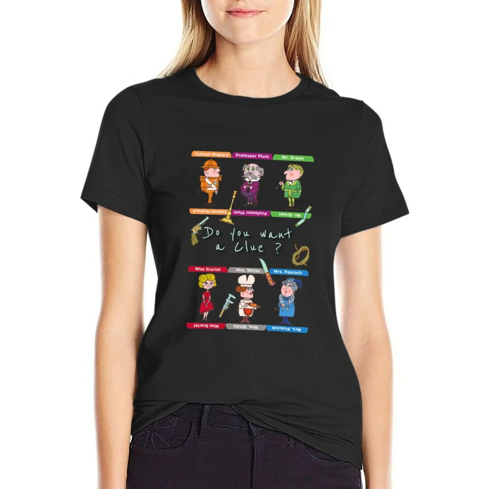 

Do you want a clue Clue game vintage T-Shirt vintage clothes hippie clothes tops Women