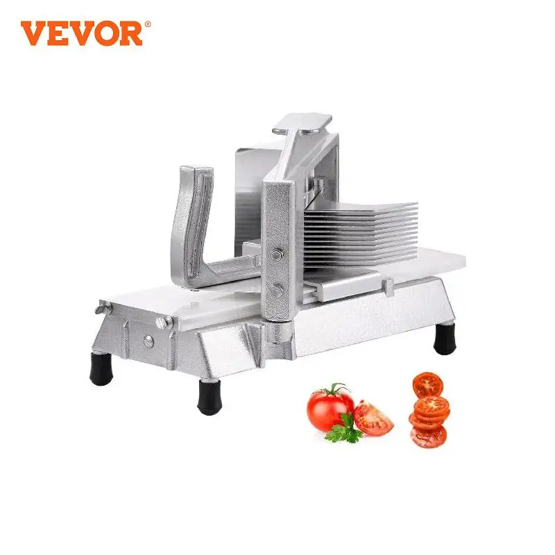 VEVOR Commercial Tomato Slicer 3/16 inch Heavy Duty Tomato Cutter with Built-in Cutting Board for Restaurant or Home Use