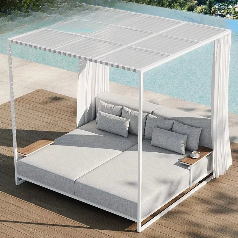 Sun Lounger Villa Resort Sunbed Outdoor Outdoor Garden Lounge Daybed Outdoor With 3-6 Years Warranty