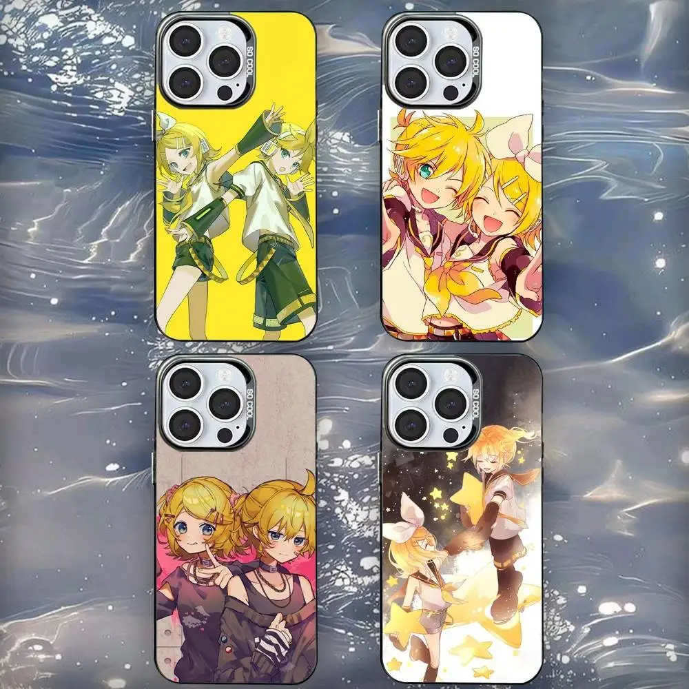 

K-Kagamine-es Rin Len Phone Case For iPhone 16,15,14,13,12,11,Mini,Pro,SE,MAX Black Matte Shockproof Cover