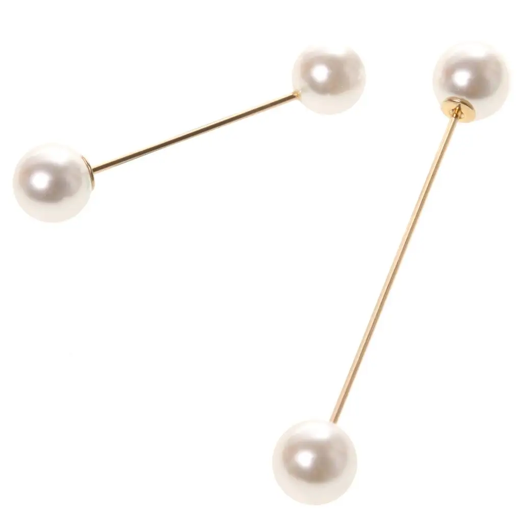 Bola dupla Faux Pin para Lady, elegante e delicado, luxo, 2 pçs/set