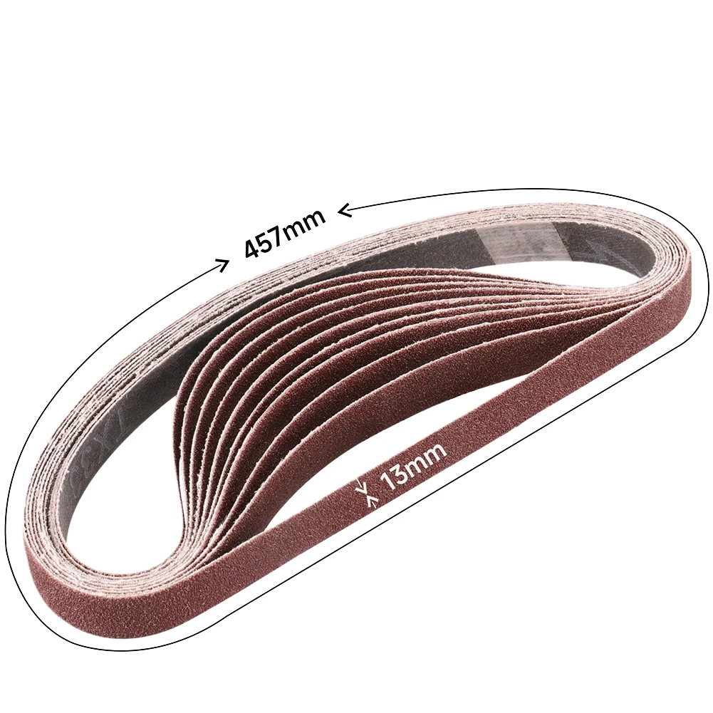 50pcs, 13x457mm Abrasive Belts Polishiing Sandpapers Accessory For Belt Sander Sanding Belts For Woodworking Metal Grinding