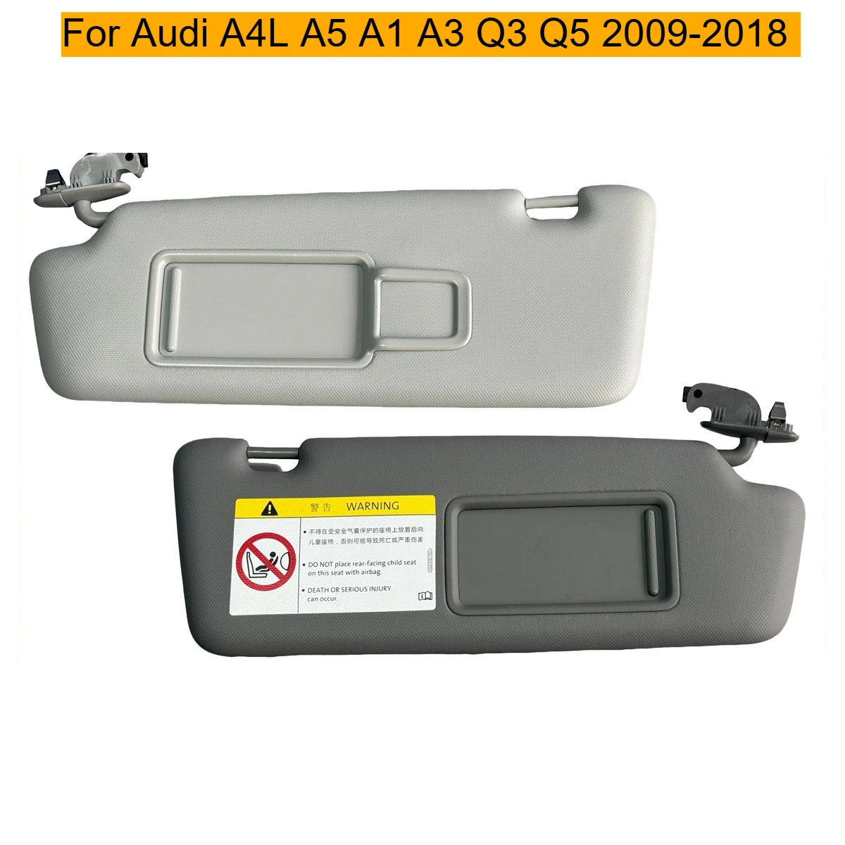 

For Audi A4L A5 A1 A3 Q3 Q5 2009 2010 2011 2012-2018 car visor gray left and right visors with makeup mirror 8VD857551A