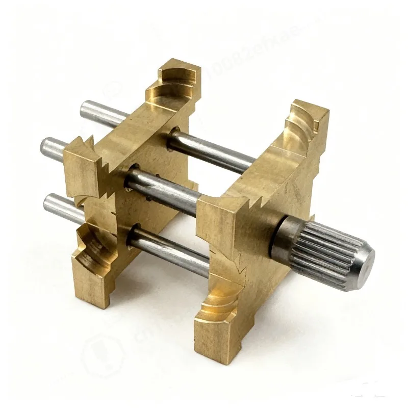 4-Sided Pure Brass Watch Caliber Holder Mechanical Movement Clamp Stand Professional Watchmaking Repair Assembly Tool