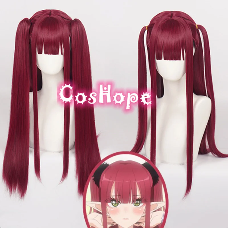 Rizu Kyun Cosplay Marin Kitagawa Little Devil Wig Cosplay Dark Red Wig Cosplay Heat Resistant Synthetic Wig