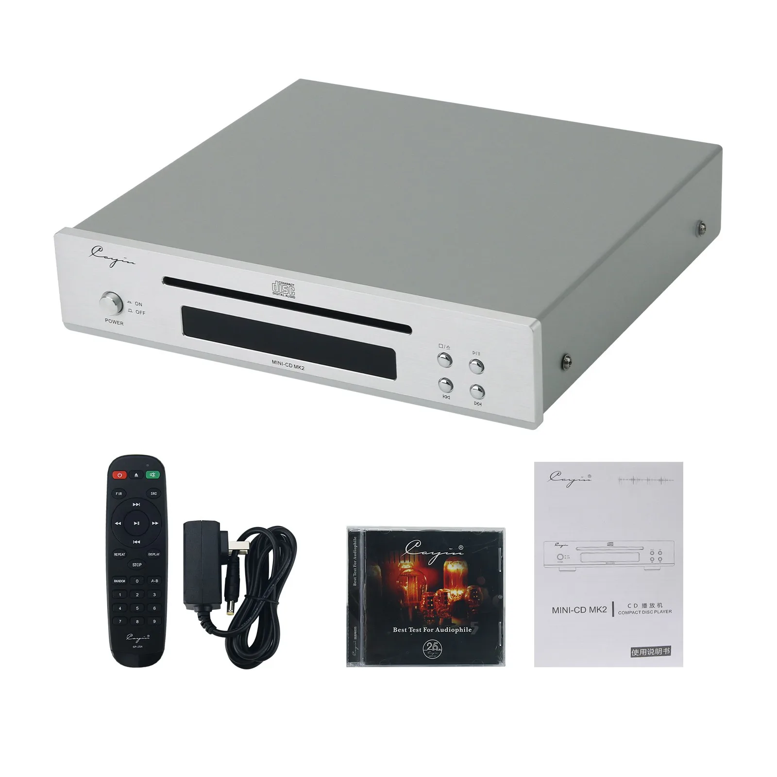 Cayin Mini CD Player MK2 MINI-CD High Performance ES9018K2M D/A Decoding Chip HiFi Music Player with VFD Dynamic Display