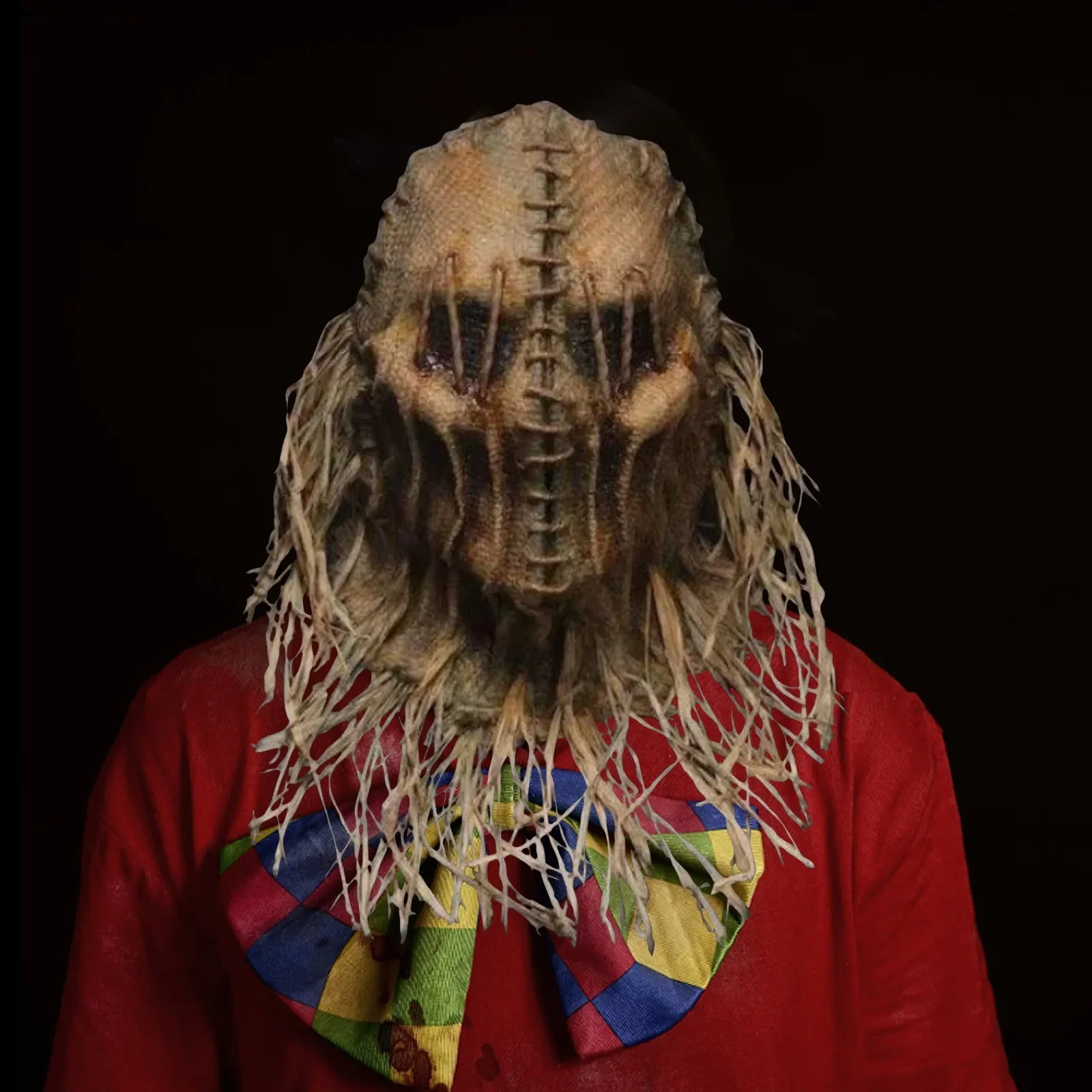 

2025 NEW Scary Halloween Scarecrow Mask Headdress Funny Props Horror Atmosphere Masquerade Mask Cosplay Party Props