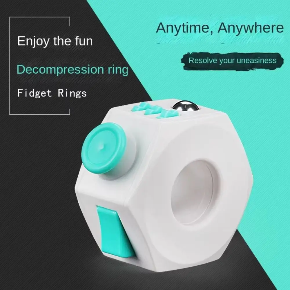 Spinning Top Fidget Ring Toys Multiple Gameplay Options Plastic Hand Spinner Chain Ring Durable Diy Relieving Gyroscope