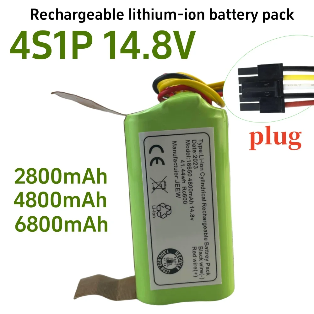 

4S1P 14.8V 2800/4800/6800mAh rechargeable lithium-ion battery pack, suitable for replacing batteries in sweeping robots