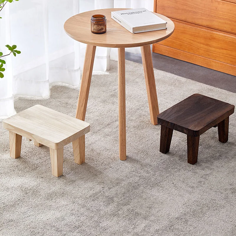 Creative Small Wood Chair Household Shoe Changing Stool Ins Sofa Living Room Foot Rest Stool Tea Table Children Bathroom Footsto