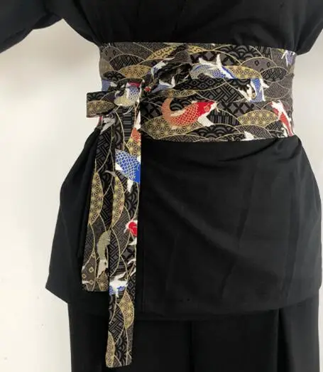 Japoński pasek szef kuchni kelner 15cm pasem kobiety w stylu Kimono do pracy w stylu Vintage