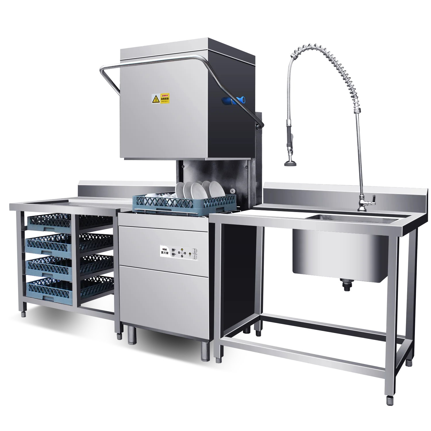 Freestanding Intelligent Automatic Hood Type Dish Washing Machine Commercial Dishwashers for Professional Restaurant Kitchen