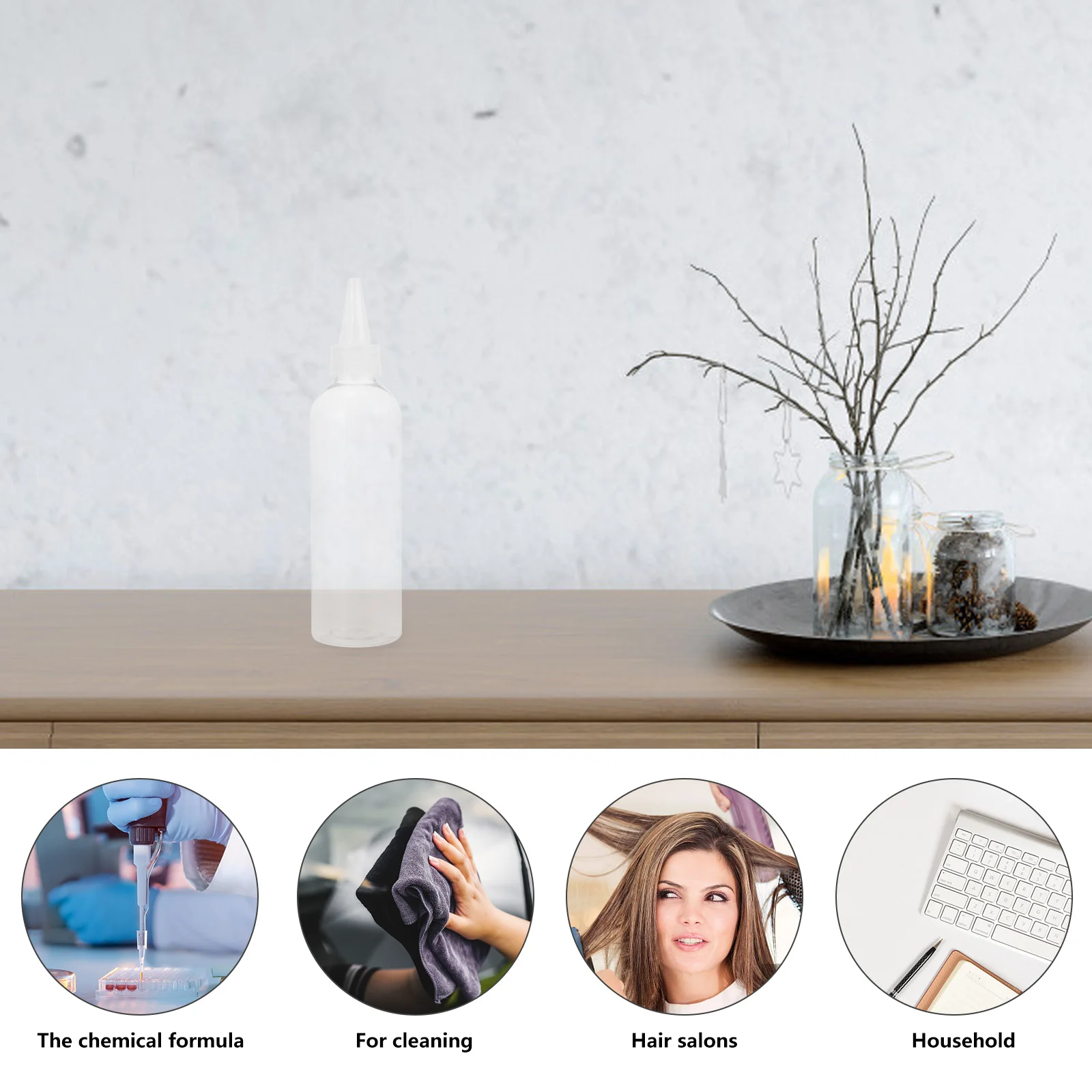 10 garrafas plásticas dos pces multiuso boca pontiaguda espremer garrafas para tintura de cabelo cuidados com o cabelo óleos essenciais aplicador de loção