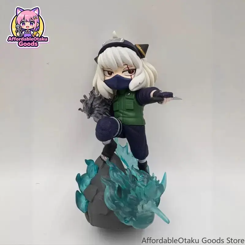 Spy x Family Anya Forger Cosplay Kakashi Hatake Chibi Figure with Chidori Lightning Effect Painted Resin Collectible view 3