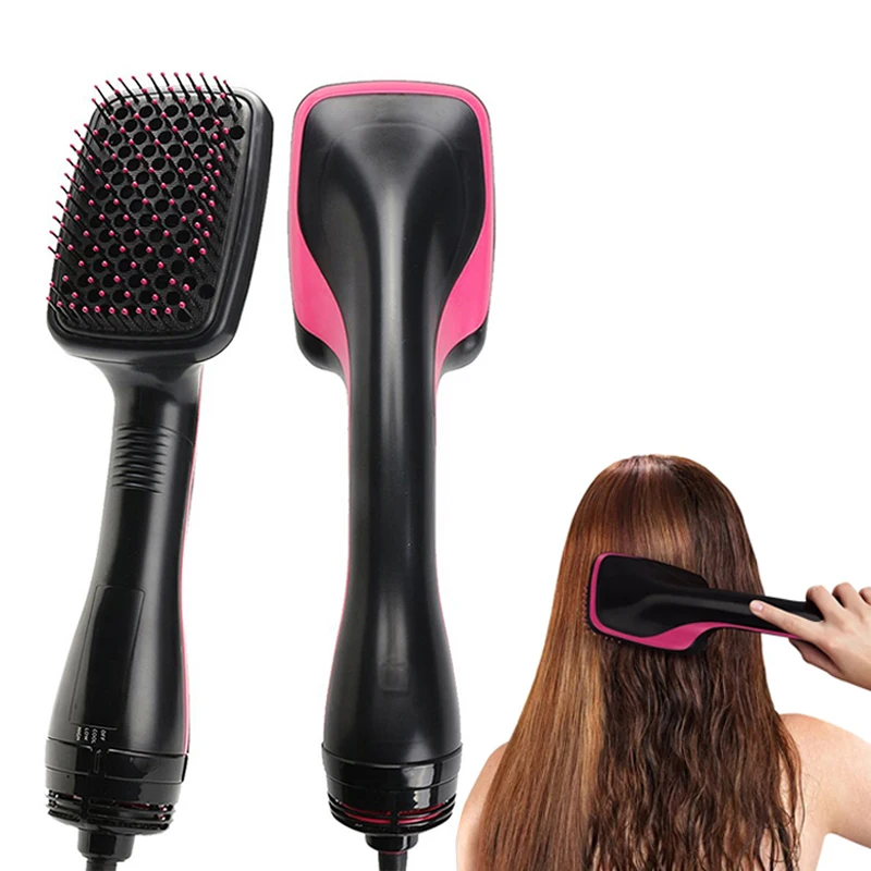 

New Electric 2-in-1 Ceramic Hair Dryer Brush & Wet Hot Air Straightener with Comb Multifunctional 1000W Fast Heating