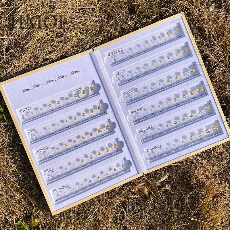 Free LOGO Custom Comparison Chart CZ Diamond Carat Kit Set Ring Size Reference Fancy Shapes Manufacture Jewelry Measurement Tool
