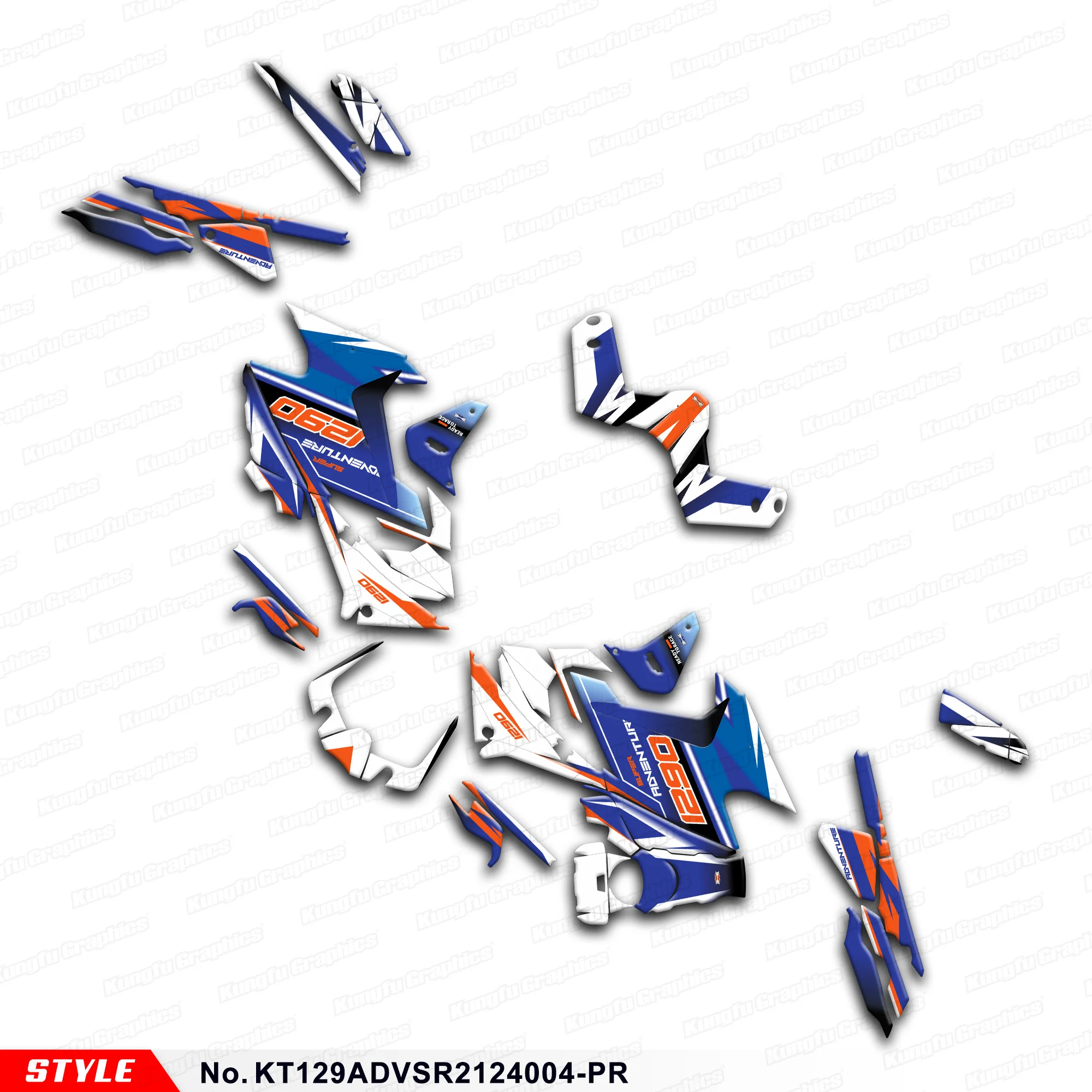 

Комплект графических наклеек JY RACING для KTM 1290 Super Adventure S/Super ADV R 2021 2022 2023 2024, KT129ADVSR2124004-PR