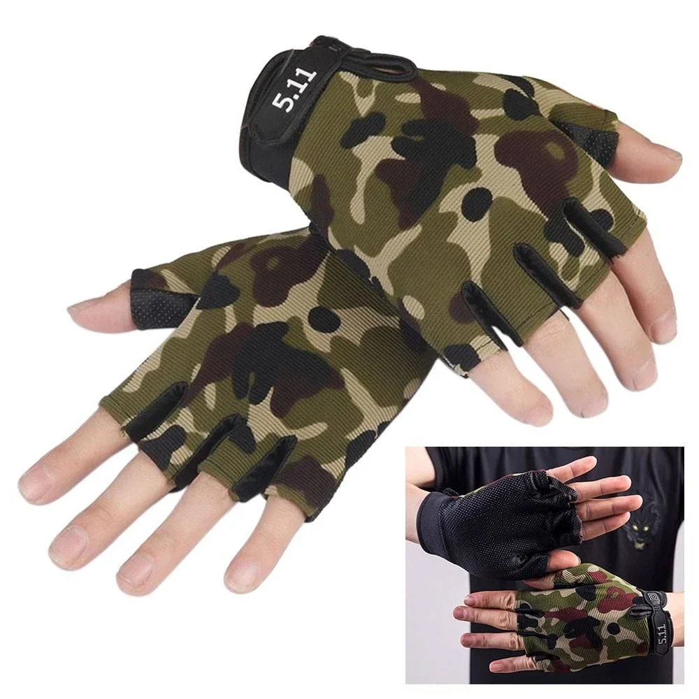 1Pair Fingerless Sports Gloves, Men Women Cycling Gloves, Anti-Slip Breathable Motorcycle Mountain Bike Gloves Workout Gloves