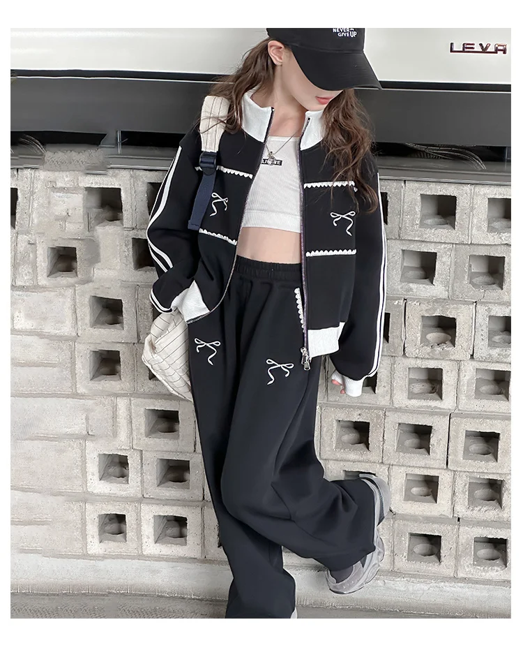 Kinderbekleidungssets Mädchen Sportanzüge Frühling Herbst Jacke Hose Outdoor Casual Style Trainingsanzug 2-teiliges Teenager-Set 5-14 Jahre – Detail 7