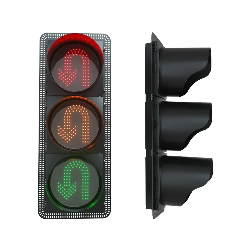 PC Road Safety U-turn Vehicle Directional Warning Light Emitting Diode Traffic Light Semaforos