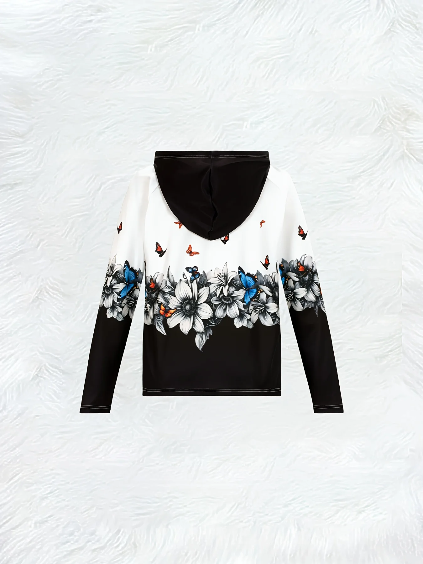 Printed Design Floral Butterflies Black White Design casual style ladies' casual jacket