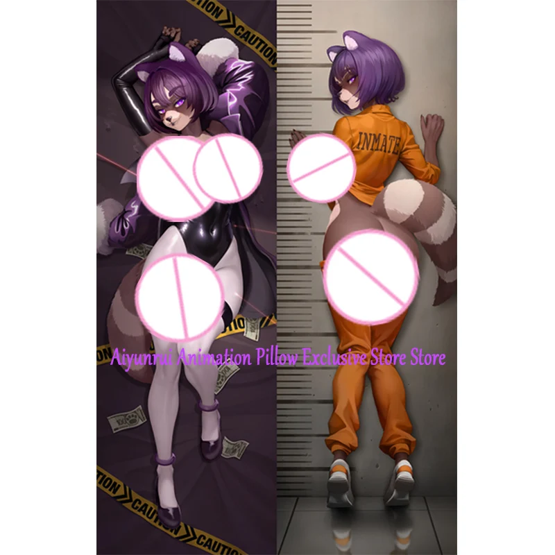 

Anime Dakimakura Pillow Case Racoon Sexy and Busty Beautiful Girl Double-Sided Halloween Decoration