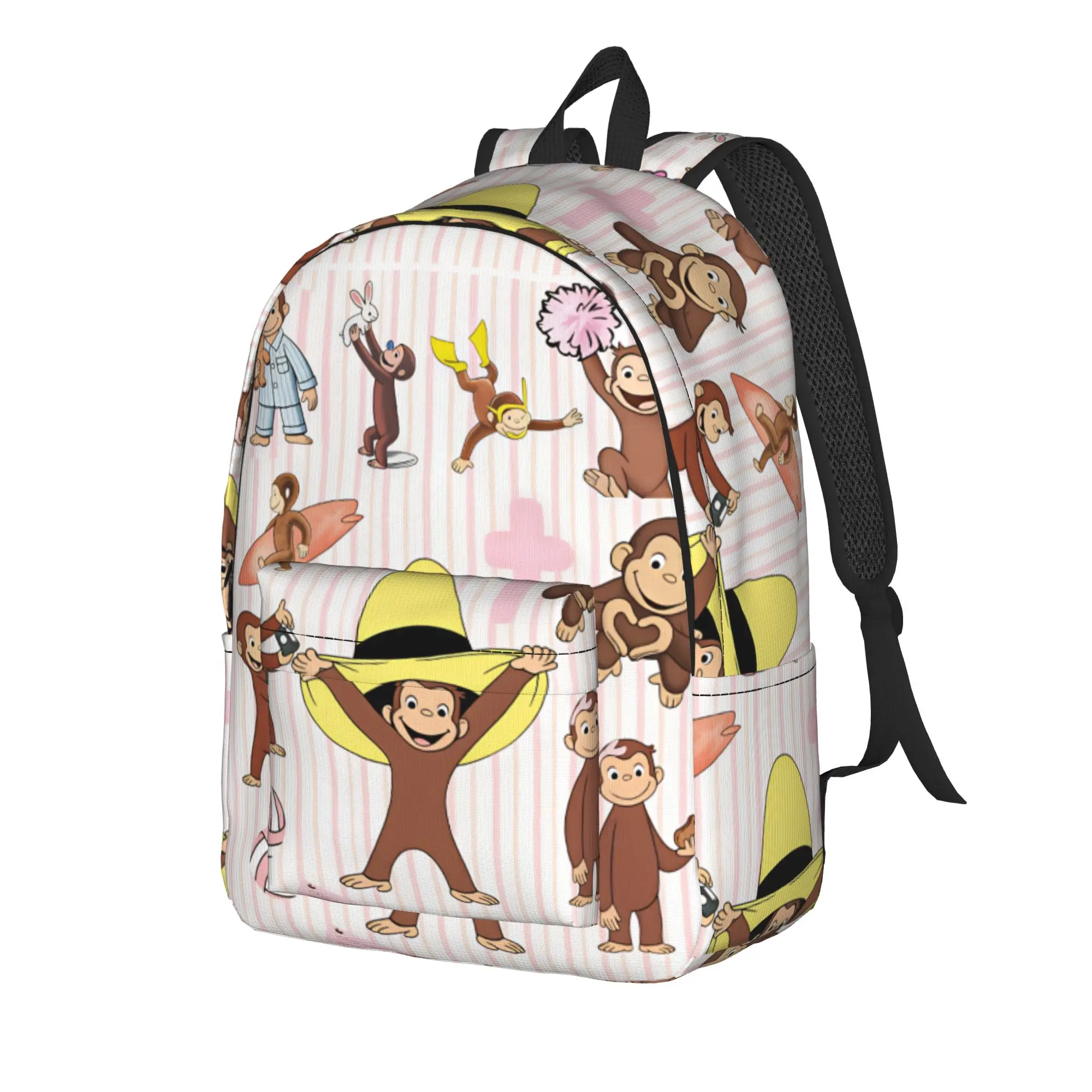 Curious George Multifunctional Stickers Backpack  Trekking Backpacks Student Colorful Soft High School Bags Style Rucksack