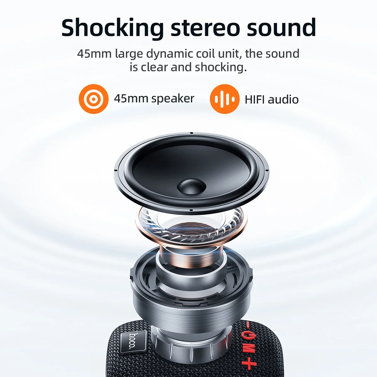 HOCO HC35 Outdoor Riding Bluetooth 5.4 Speaker Wireless Mini Audio Music Player Supports Bluetooth Playback FM TF Card USB Flash