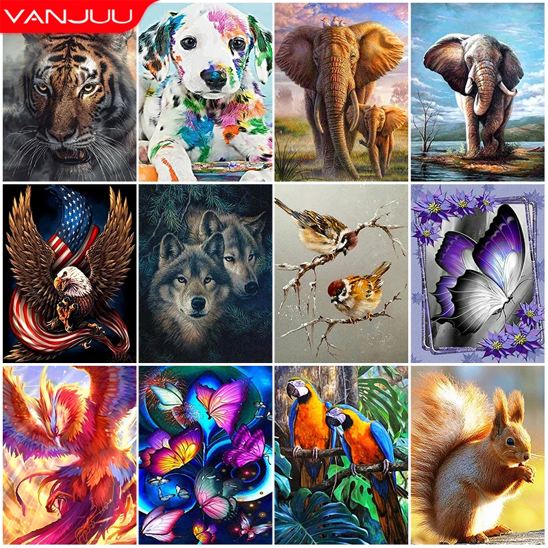 

DIY 5D Diamond Painting Animal Tiger Butterfly Full Round Diamond Mosaic Embroidery Landscape Cross Stitch Home Decor Gift