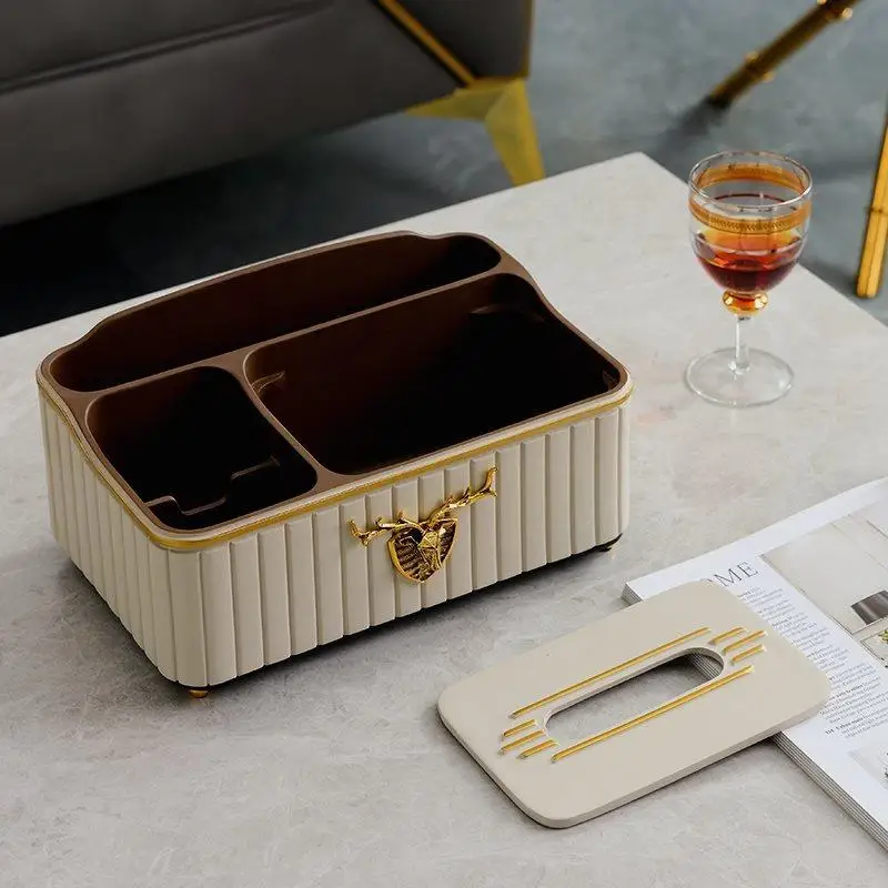 Durable Thickened Multi-functional Tissue Box Integrated Design for Living Room Coffee Table Remote Control Storage Organizer