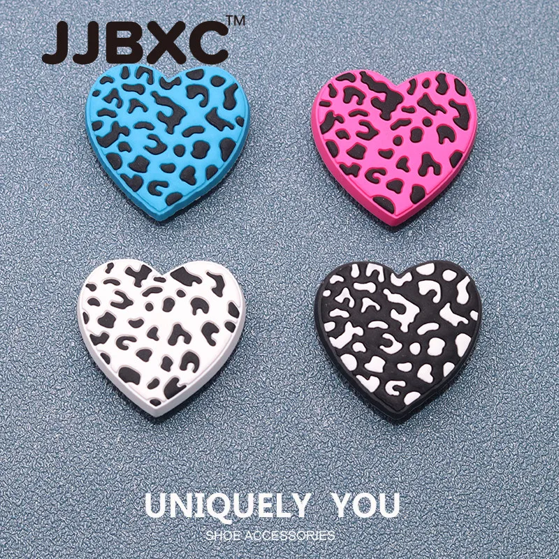 JJBXC CHARM Shoe Buckle Shoe Accessories Cow Pattern Heart DIY Fashion Shoes Accessories Suitable for cross Shoes