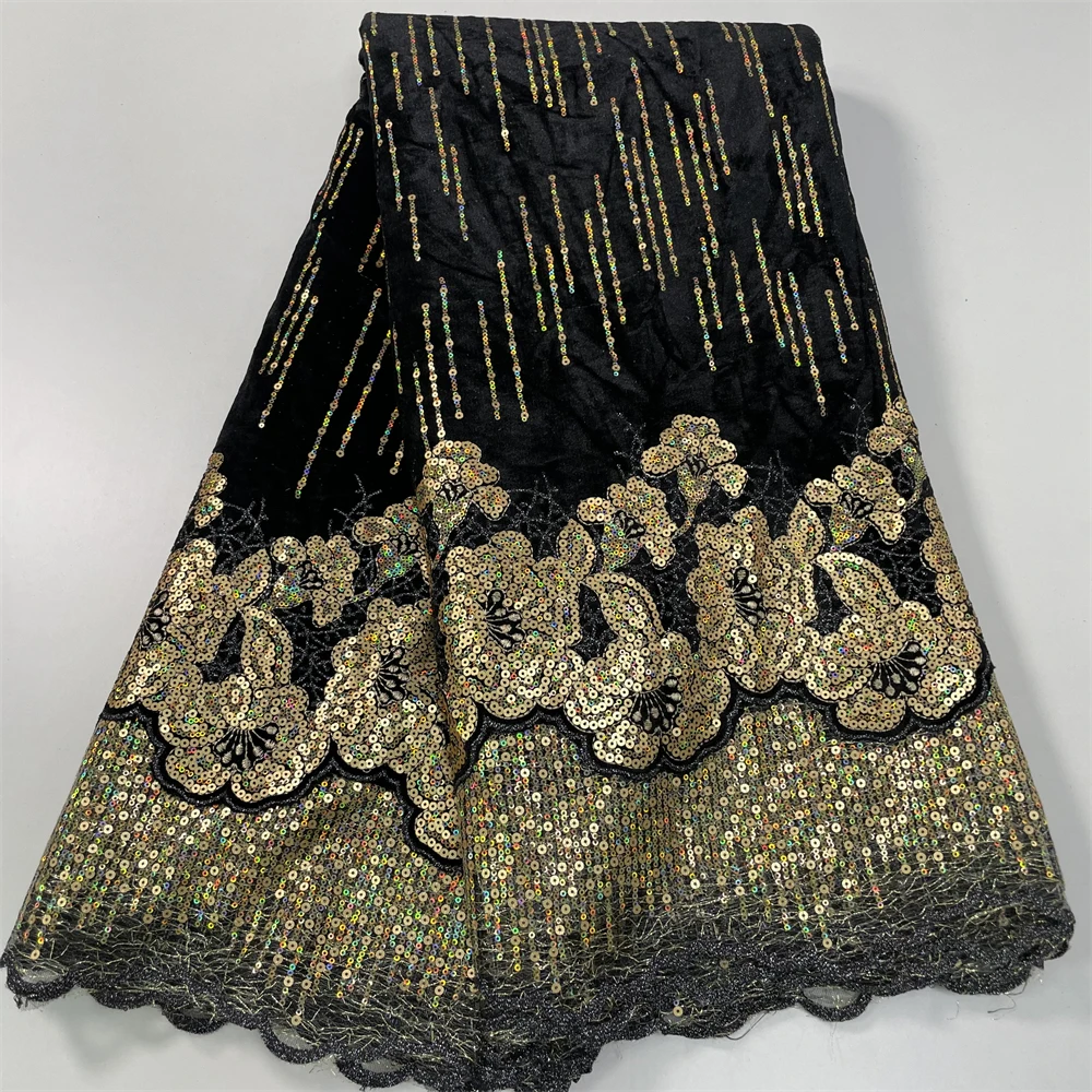 Salouva African Sequins Velvet Nigerian Wedding Lace Fabrics 2024 High Quality Lace French Lace Fabric For Dress Sewing XT3358