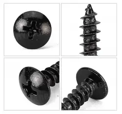 10Pcs For Universal Car Bumper lip Spoiler Installation Screws Mushroom Carbon Steel Phillips Head Self-tapping Screws M4 M5