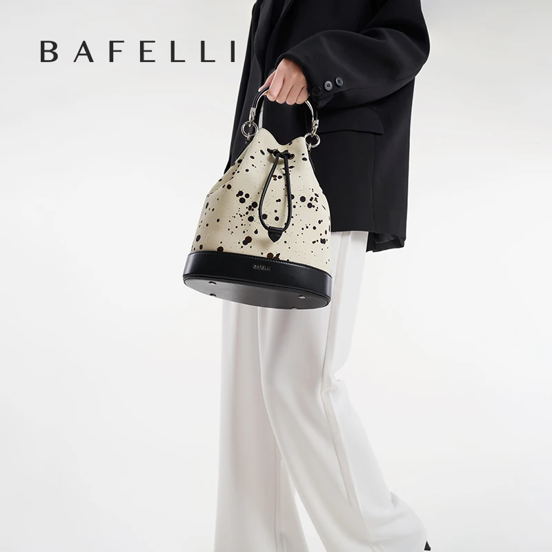 BAFELLI 2023 WOMEN\'S NEW HANDBAG LUXURY BRAND SPRING SUMER DESIGNER STYLE STRING LEATHER BUCKET BAGS ORIGINAL TREND PURSE