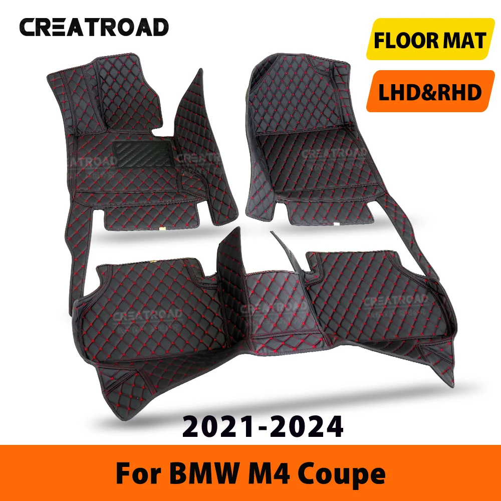 

Car Floor Mats For BMW M4 Coupe 2021-2024 2022 2023 Custom Auto Foot Pads Automobile Carpet Cover Interior Accessories