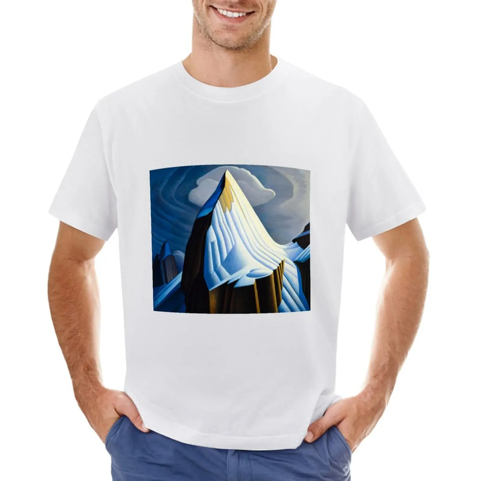 Lawren Harris - Mount Lefroy T-shirt tops plain black t-shirts for men