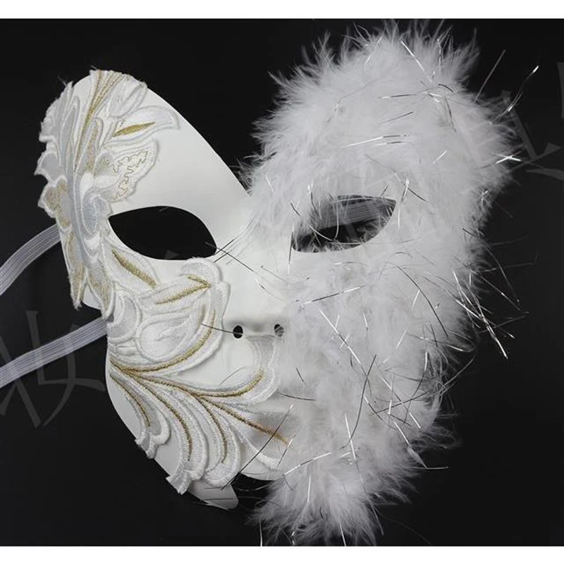White Flowers Lace Whole Face Venetian Masquerade Mask Princess Women Halloween Christmas Festival Cosplay Party Handmade Toys
